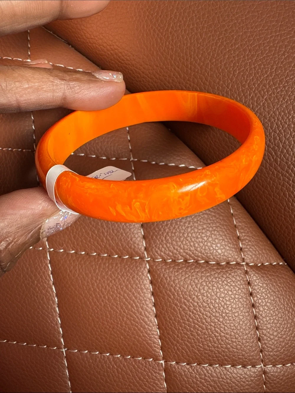 Orange Tangerine Bakelite Bangle Bracelet